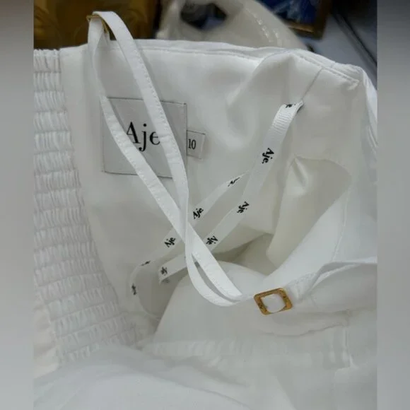 🆕 AJE 🧿 NWOT Potion Spiral Mini Dress, White / Black - Sz AU 10 US 6 - Picture 13 of 15